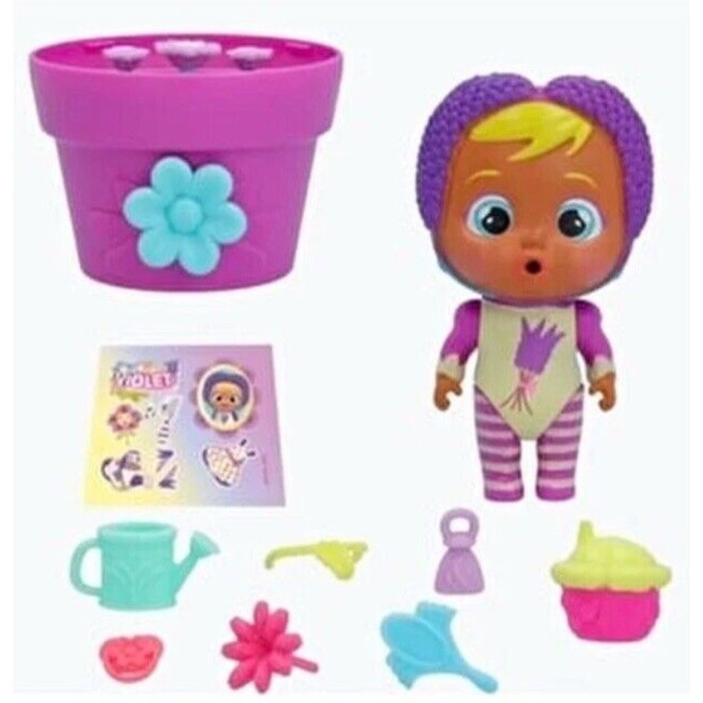 Cry Babies Violet Happy Flowers Magic Tears 5" Doll New Open Stock - Picture 3 of 15